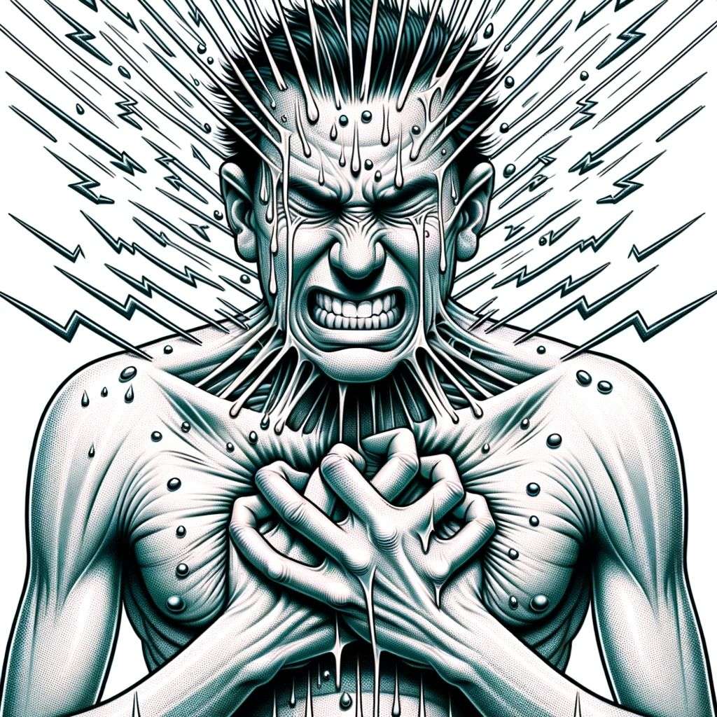 a representation of anxiety, digital art, caricature